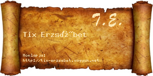 Tix Erzsébet névjegykártya